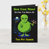 Fat Alien Invasion Birthday Card Karte (Gelbe Blume)