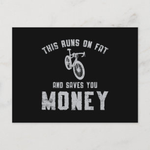 Fat Bike Das läuft auf Fat Bike Biker MTB Fatbike Postkarte