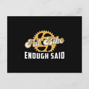 Fat Bike Fat Bike Genug sagte Biker Bike Retro Postkarte