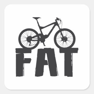 Fat Bike Fat Mountain Bike Liebe Reiten Quadratischer Aufkleber