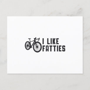 Fat Bike Ich mag Fette Biker Radfahren Retro Vinta Postkarte