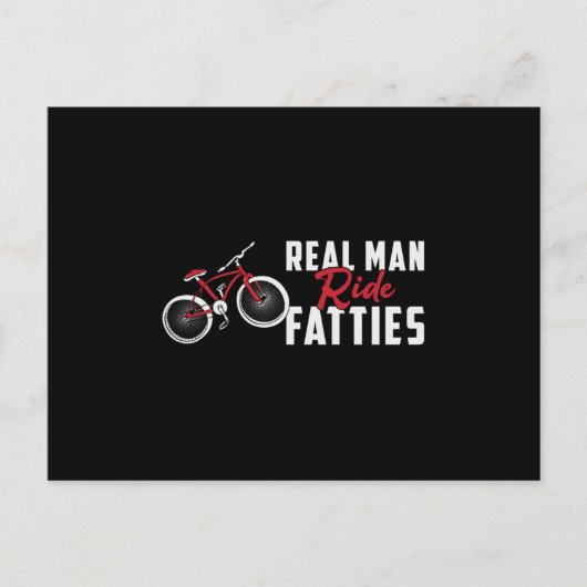 Fat Bike Real Man Reiten Fatties Biker Ristorante  Postkarte (Vorderseite)