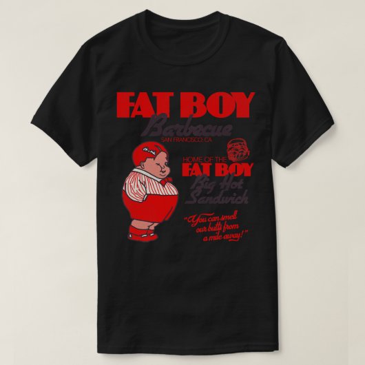 Fat Boy Barbecue Retro GRILLEN Restaurant Dellago T-Shirt (Design vorne)