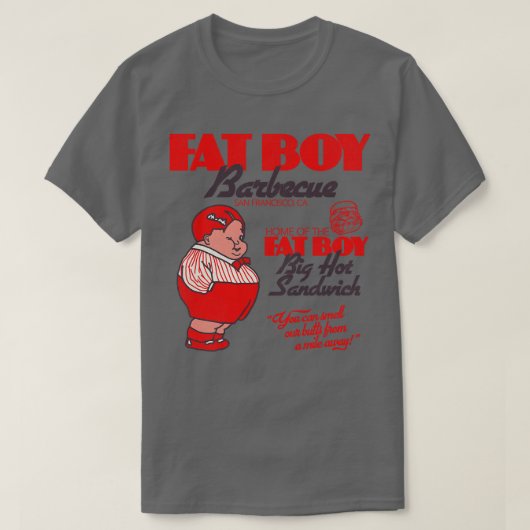 Fat Boy Barbecue Retro GRILLEN Restaurant Dellago T-Shirt (Design vorne)