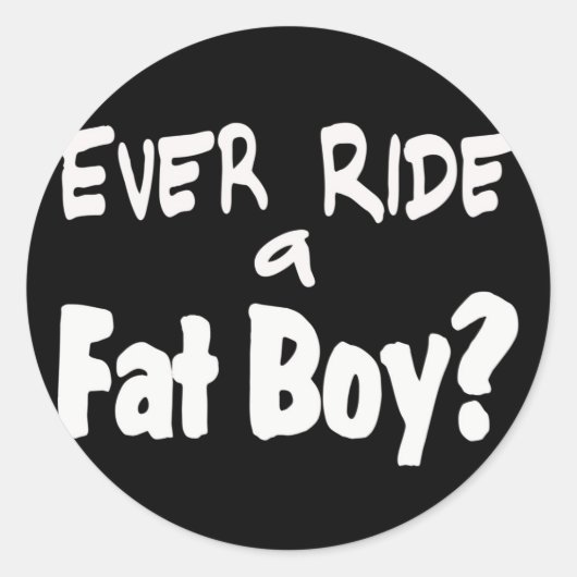 Fat Boy Fahrer Runder Aufkleber (Vorderseite)