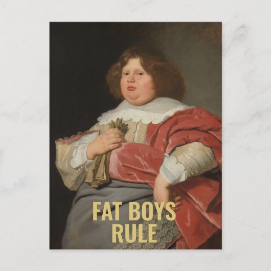 Fat Boys Rule - Funny 17th C. Fine Art Portrait Postkarte (Vorderseite)