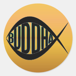 FAT BUDDHA FISH-Aufkleber Runder Aufkleber