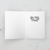 Fat Cat Birthday Card - Lasst uns Party! Karte (Innenseite)