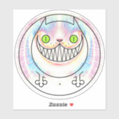Fat Cat Cheshire Cat Custom-Cut Vinyl Sticker (Blatt)