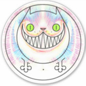 Fat Cat Cheshire Cat Custom-Cut Vinyl Sticker (Vorderseite)