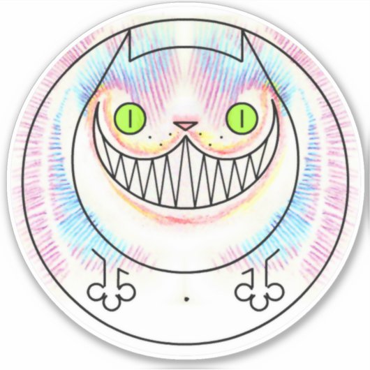 Fat Cat Cheshire Cat Custom-Cut Vinyl Sticker (Vorderseite)