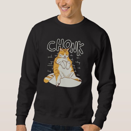 Fat Cat Chonk Scale Chonky Chubby Kitten Sarcasm M Sweatshirt (Vorderseite)