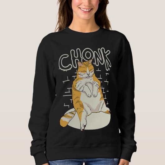Fat Cat Chonk Scale Chonky Chubby Kitten Sarcasm Sweatshirt (Vorderseite)