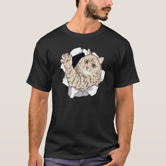 Fat Cat coming out ripping ripped T-Shirt (Vorderseite)