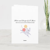 Fat Cat Funny Funny Flies Grußkarte Karte (Rückseite)