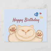 Fat cat Happy Birthday Postkarte (Vorderseite)