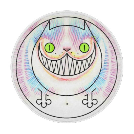 Fat Cat Happy Cat Cheshire Cat Grin Chopping Board Schneidebrett (Vorderseite)