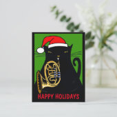 Fat Cat Happy Holiday Postkarte (Stehend Vorderseite)