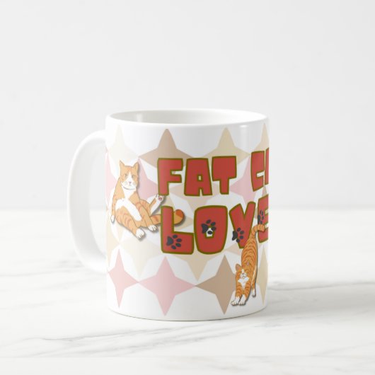 Fat Cat Lovers Mug Kaffeetasse (Vorderseite Links)