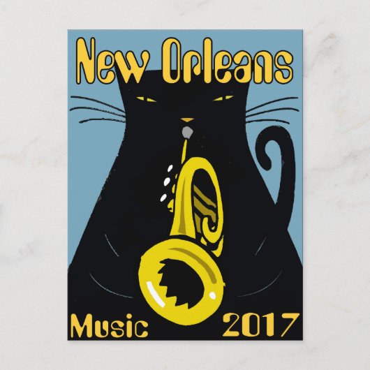 Fat Cat New Orleans Music 2017 Postkarte (Vorderseite)