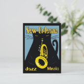 Fat Cat New Orleans Music 2017 Postkarte (Stehend Vorderseite)