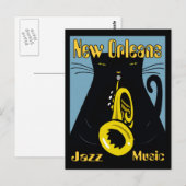 Fat Cat New Orleans Music 2017 Postkarte (Vorne/Hinten)