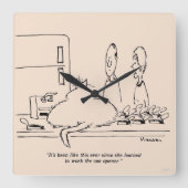 Fat Cat Quadratische Wanduhr (Vorderseite)