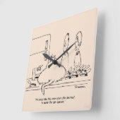 Fat Cat Quadratische Wanduhr (Winkel)