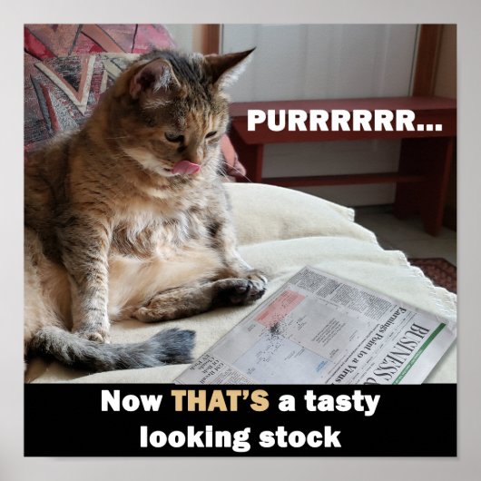 Fat Cat Tasty Stock Meme Poster (Vorne)