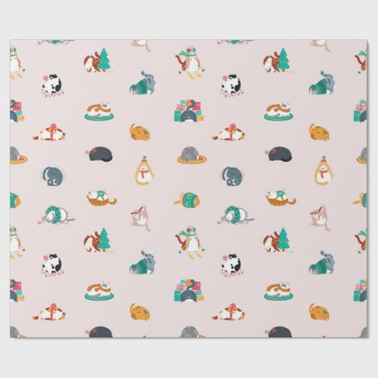Fat Cat Weihnachtsmuster Geschenkpapier (Flach)