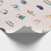 Fat Cat Weihnachtsmuster Geschenkpapier (Ecke)