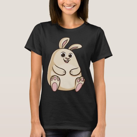 Fat Cute Chubby Rabbit Bunny T-Shirt (Vorderseite)