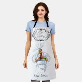 Fat French Chef Serving Gourmet Dinner Paris Cafe Schürze (Getragen)