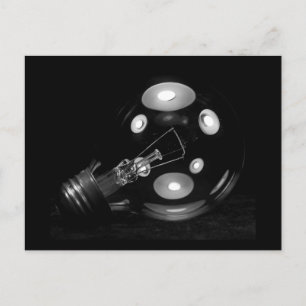 FAT LIGHT BULB B&W POSTKARTE