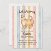 Fat Orange Watercolor Cat Birthday Collection Einladung (Vorderseite)