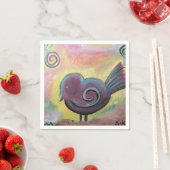 Fat Red Bird Fine Art Poster Serviette (Beispiel)