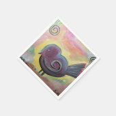 Fat Red Bird Fine Art Poster Serviette (Ecke)
