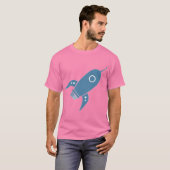 Fat Retro Rocket Ship Blue T-Shirt (Vorne ganz)