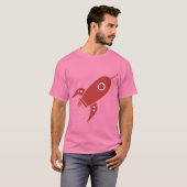Fat Retro Rocket Ship Red T-Shirt (Vorne ganz)