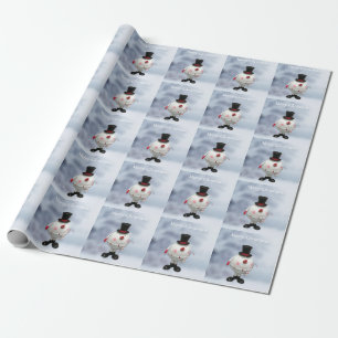 Fat Round Funny Tin Snowman Geschenkpapier