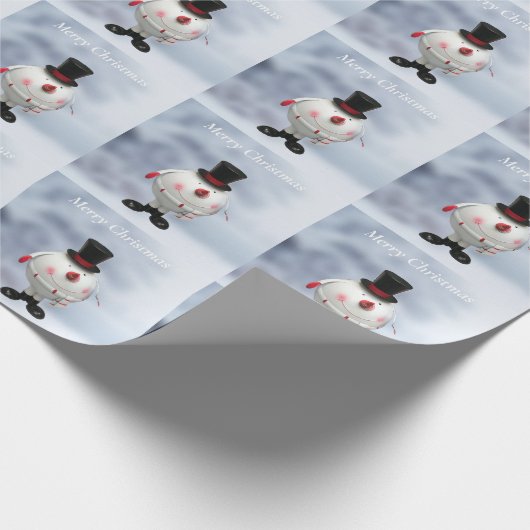 Fat Round Funny Tin Snowman Geschenkpapier (Ecke)