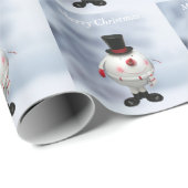 Fat Round Funny Tin Snowman Geschenkpapier (Rolleneckpunkt)