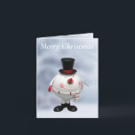 Fat Round Funny Tin Snowman Karte<br><div class="desc">Diese bearbeitbare Weihnachtskarte enthält einen lustigen,  sehr runden Zinnschneemann mit Top Hut,  Schal und Karotte. Perfekt für ein Team mit einer passenden Geschenktasche.</div>