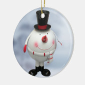 Fat Round Funny Tin Snowman Keramik Ornament (Links)