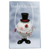 Fat Round Funny Tin Snowman Mittlere Geschenktüte (Vorderseite)