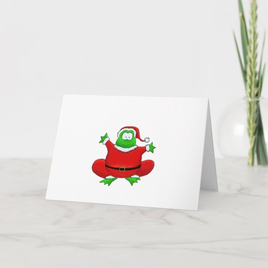 Fat Santa Frog Feiertagskarte (Vorderseite)