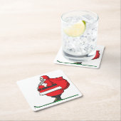 Fat Ski Weihnachtsmann Weihnachten Rechteckiger Pappuntersetzer (Vor Ort)