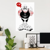Fat Tattooed Wrestler Poster (Heimbüro)