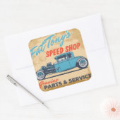 Fat Tony's Speed Shop Quadratischer Aufkleber (Umschlag)