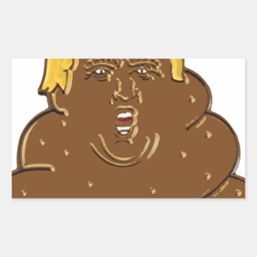 Fat Trump Emoji Kacke Rechteckiger Aufkleber (Vorderseite)